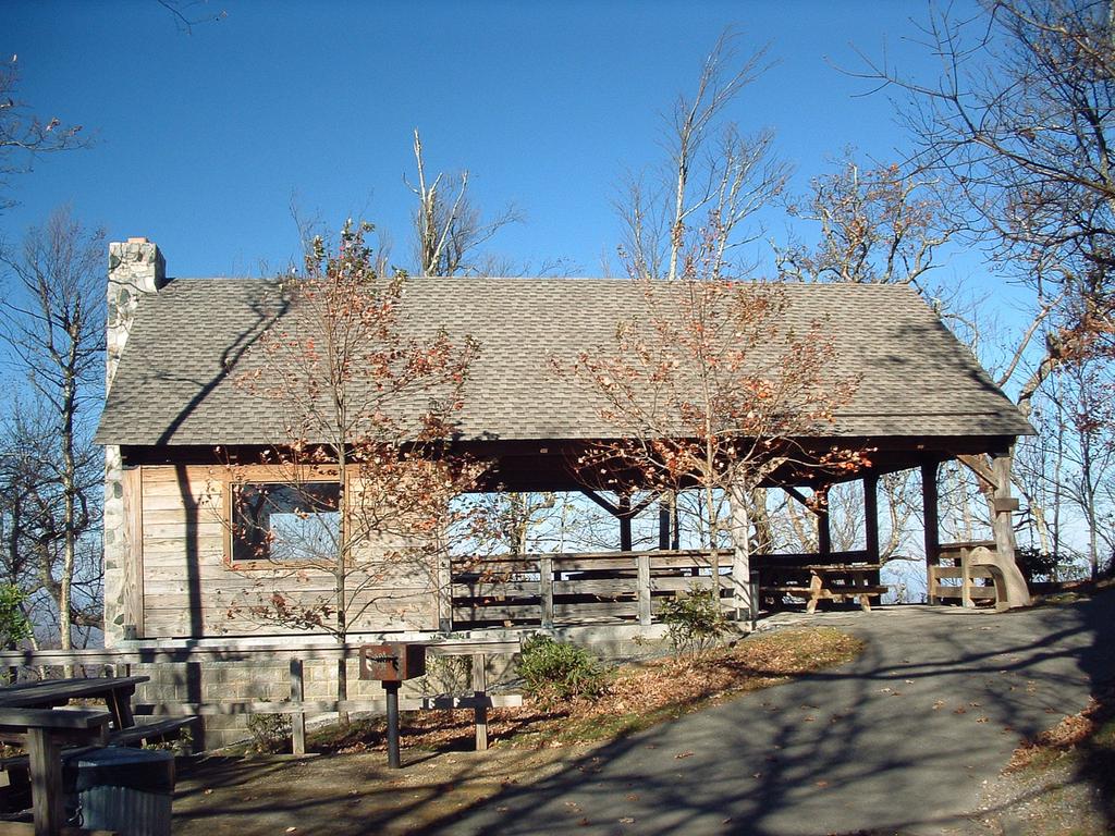 Picnic area and shelter near the summit.