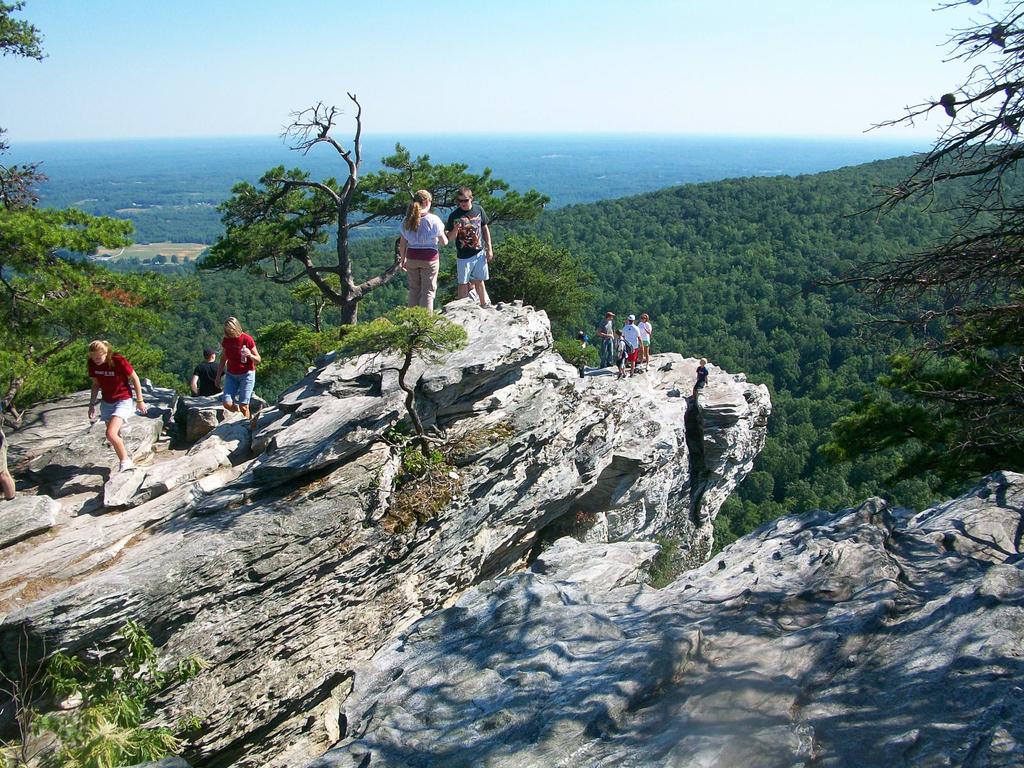 Enjoying the summmit of Hanging Rock on a hot summer afternoon.