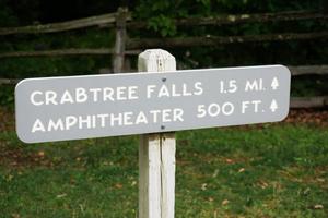 Sign at Start of Crabtree Falls Trail