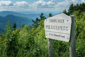 Shining Rock Wilderness Sign View