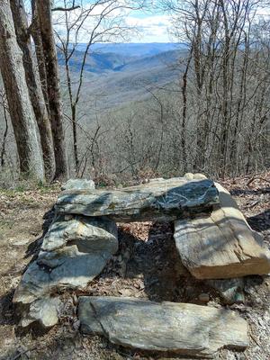 Rock Bench and View on the Buckwheat Knob Trail
